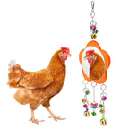 Bird Hanging Mirror Toy with Bells & Beads – Orange Bird Cage Toy Richie's