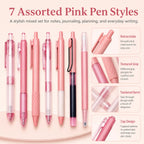 7-Piece Aesthetic Gel Pen Set | 0.5mm Black & Dual-Tip Highlighter Gel Pen Set Richie's
