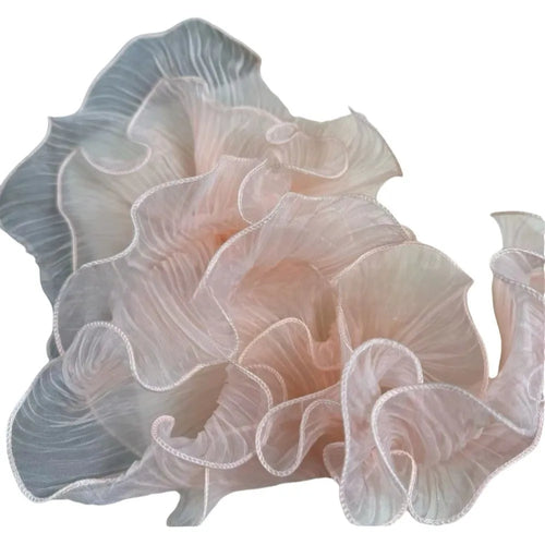1 Yard Pleated Ruffle Fabric – Double Layer Mermaid Lace Organza Pleated Lace Fabric Richie's