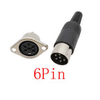 DIN 3 4 5 6 8 Pin Male Plug Female Socket Connector 2Pcs DIN Connector Richie's 6Pin-JKP-1Pair