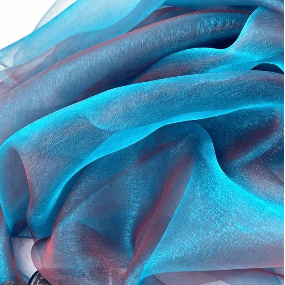150x100cm Two-Tone Gradient Organza Fabric – Sheer Craft Yarn Organza Craft Fabric Richie's Blue 150 x100cm