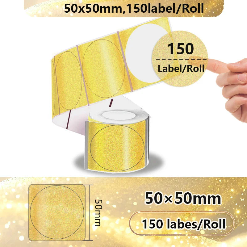 Thermal Label Paper for Phomemo M110 M200 M220 – Bekia Stickers Thermal Label Paper Richie's 50x50 gold clear
