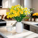 10-Head Yellow Artificial Daffodils – Realistic Faux Floral Decor Artificial Flowers Richie's
