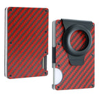 Zeeker Men's Metal Wallet | AirTag Bracket & RFID Blocking Metal Card Wallet Richie's red carbon