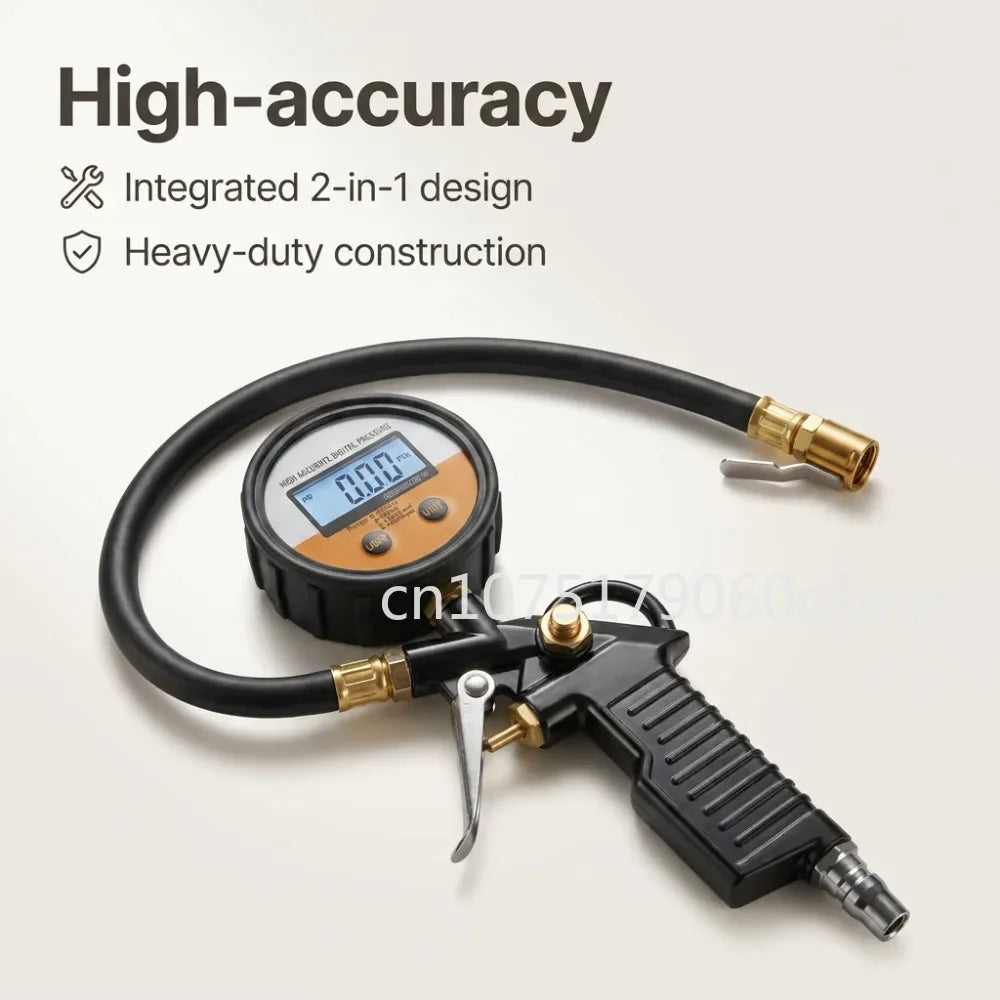Digital Tire Pressure Gauge & Inflator Gun 0–255 PSI Backlit LCD Tire Inflator Gauge Richie's