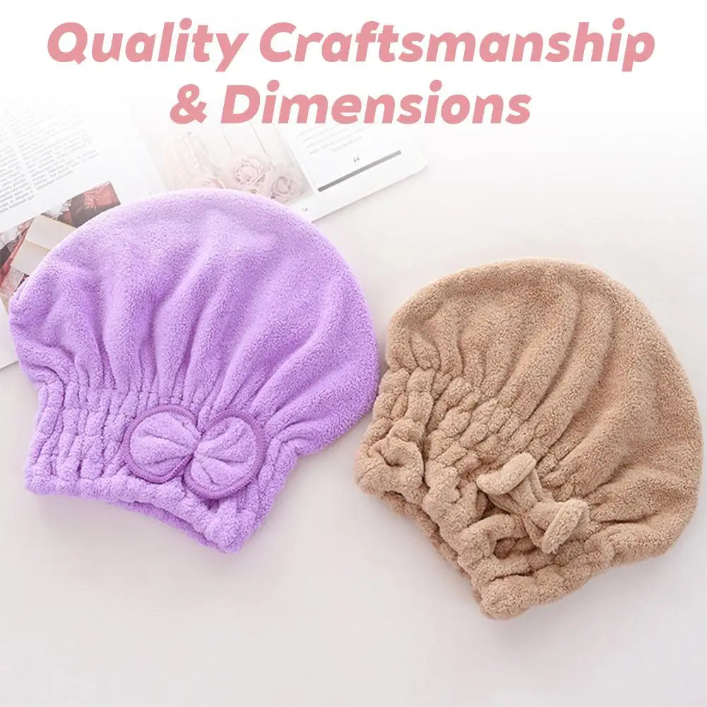Microfiber Hair Drying Towel Wrap – Anti-Frizz Bow Knot Turban Hair Drying Wrap Richie's