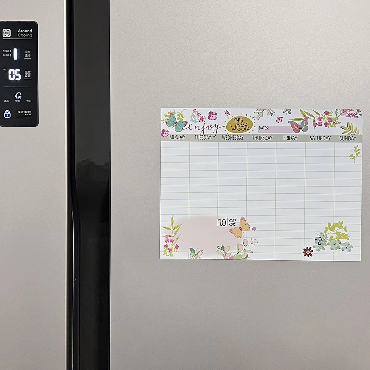 Magnetic Weekly Planner Whiteboard – Floral Butterfly Fridge Calendar Magnetic Whiteboard Planner Richie's