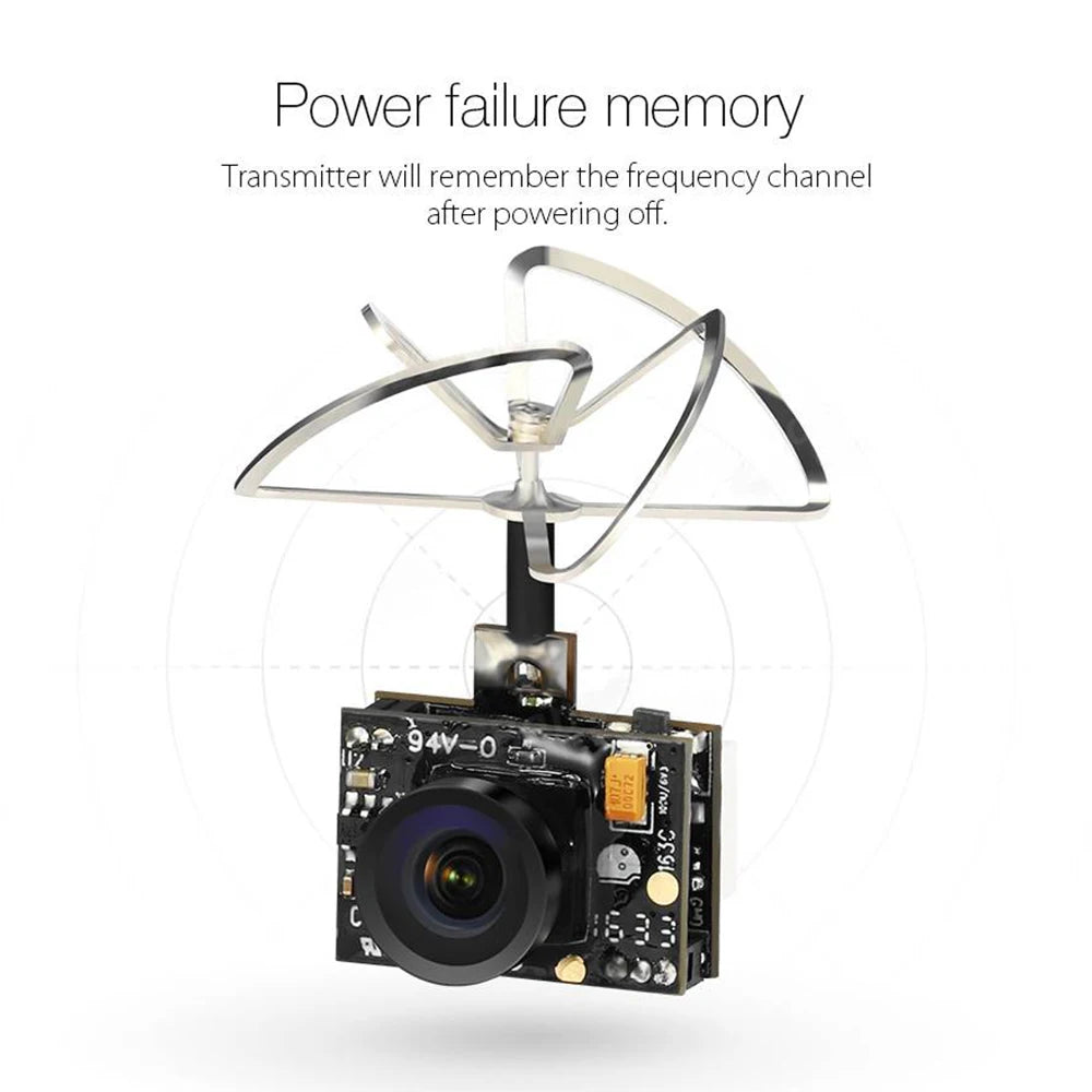 Eachine TX02 Mini AIO FPV Camera 5.8GHz 40CH 200mW VTX RC Drone FPV Camera Transmitter Richie's