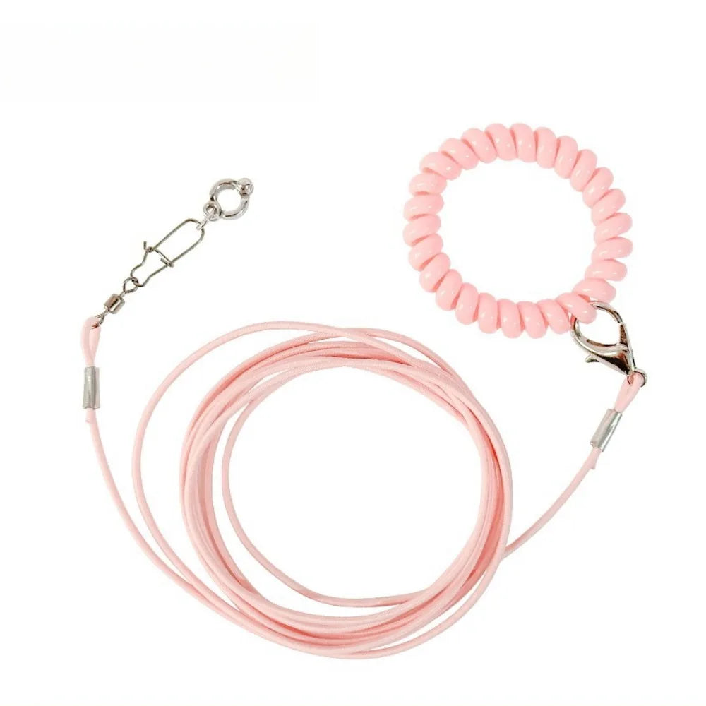 Elastic Parrot Traction Rope with Metal Buckle & Foot Chain Bird Training Leash Richie's Pink-No.5 Foot Chain