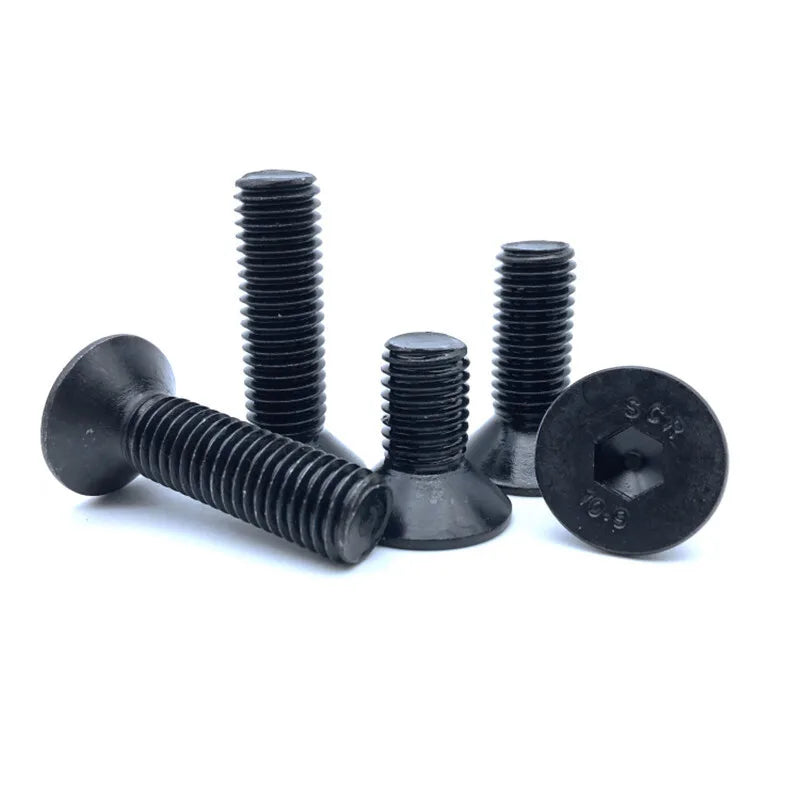 10-Pack UNC Flat Head Hex Socket Screws – 10.9 Grade Steel Machine Screws Richie's 10-32 5/32"
