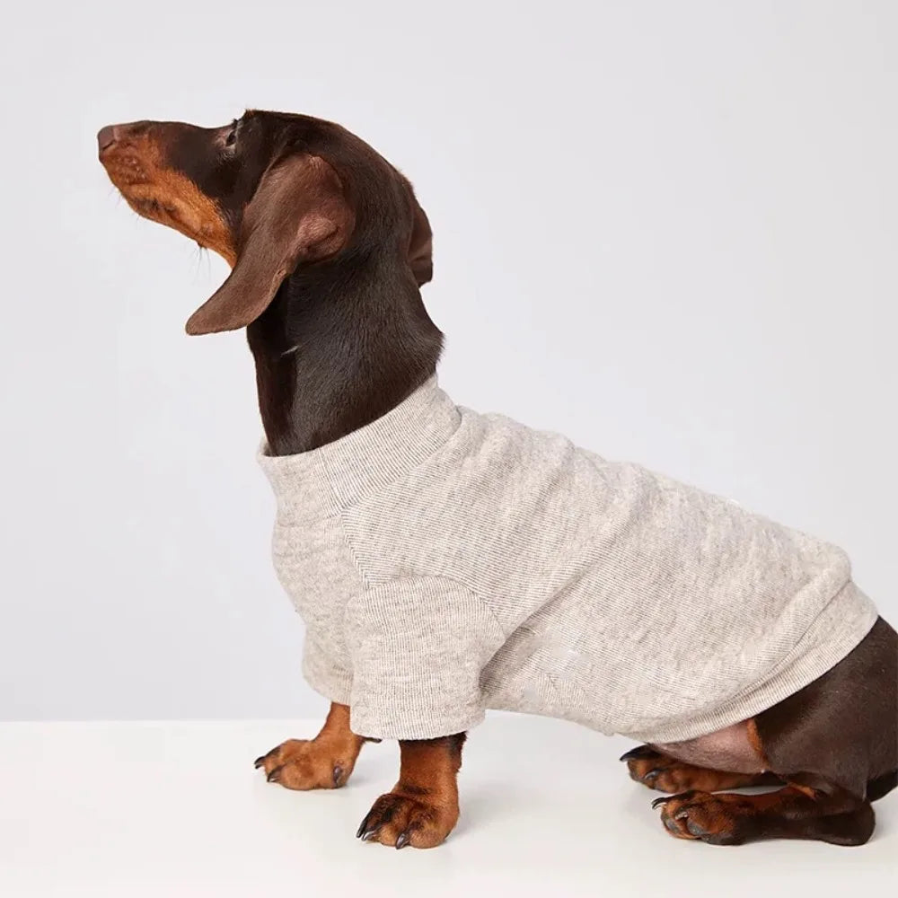Winter Dog Sweater Solid Color Polyester Pet Clothes for Dogs Dog Sweater Richie's Maillard color XL