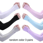 3 Pairs Breathable UV Arm Sleeves for Cycling & Outdoors Cycling Arm Sleeves Richie's random color 3 pairs