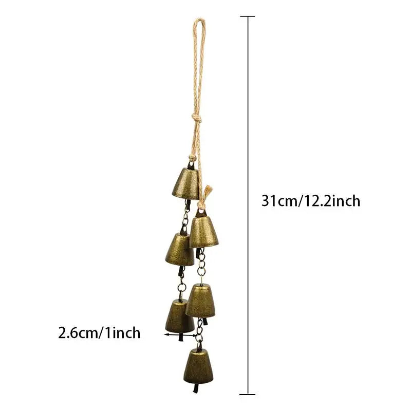 Vintage Brass Hanging Bells | Rustic Wind Chime Wall Decor Wind Chime Decor Richie's A2