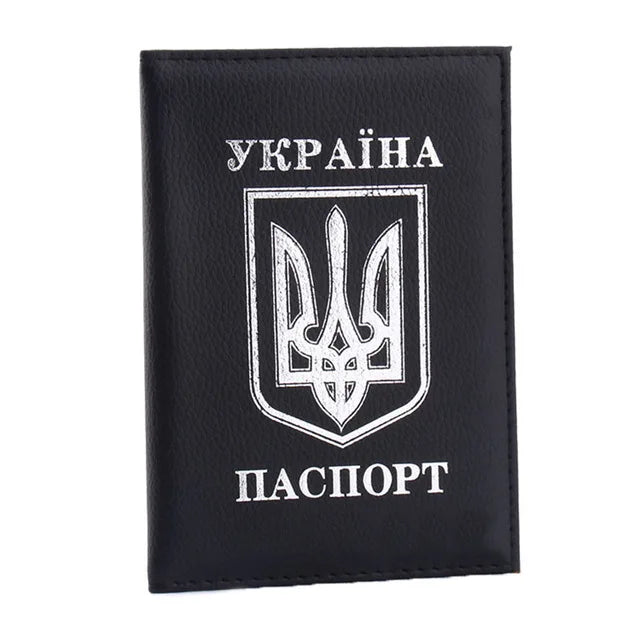 Ukrainian PU Leather Passport Cover & Card Holder Passport Cover Richie's black