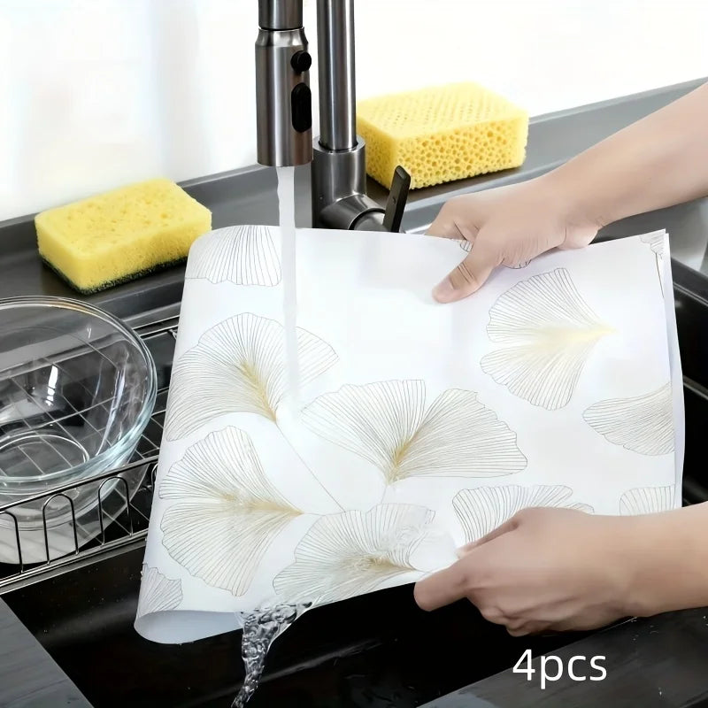 Ginkgo Leaf EVA Refrigerator Pads – Non-Slip Fridge Liners 4/8pcs Fridge Shelf Liner Richie's