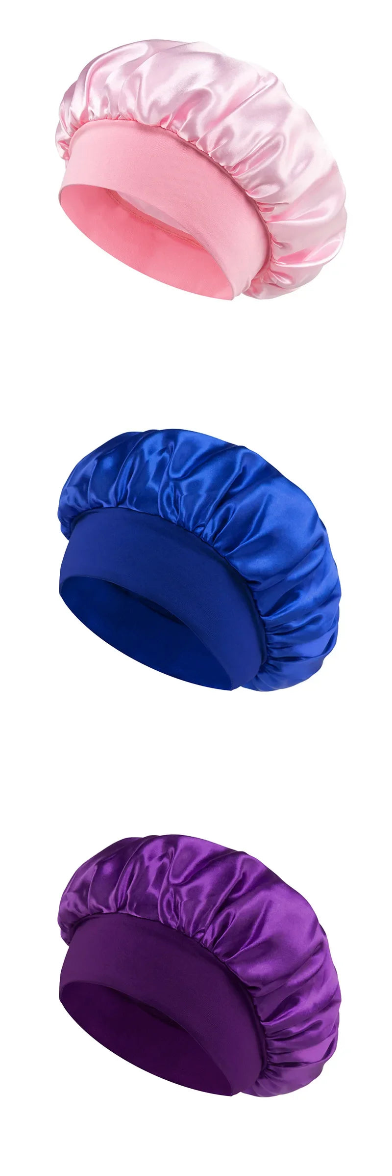 Satin Wide-Brim Sleeping Bonnet – Unisex Hair Care Night Cap Satin Sleep Bonnet Richie's