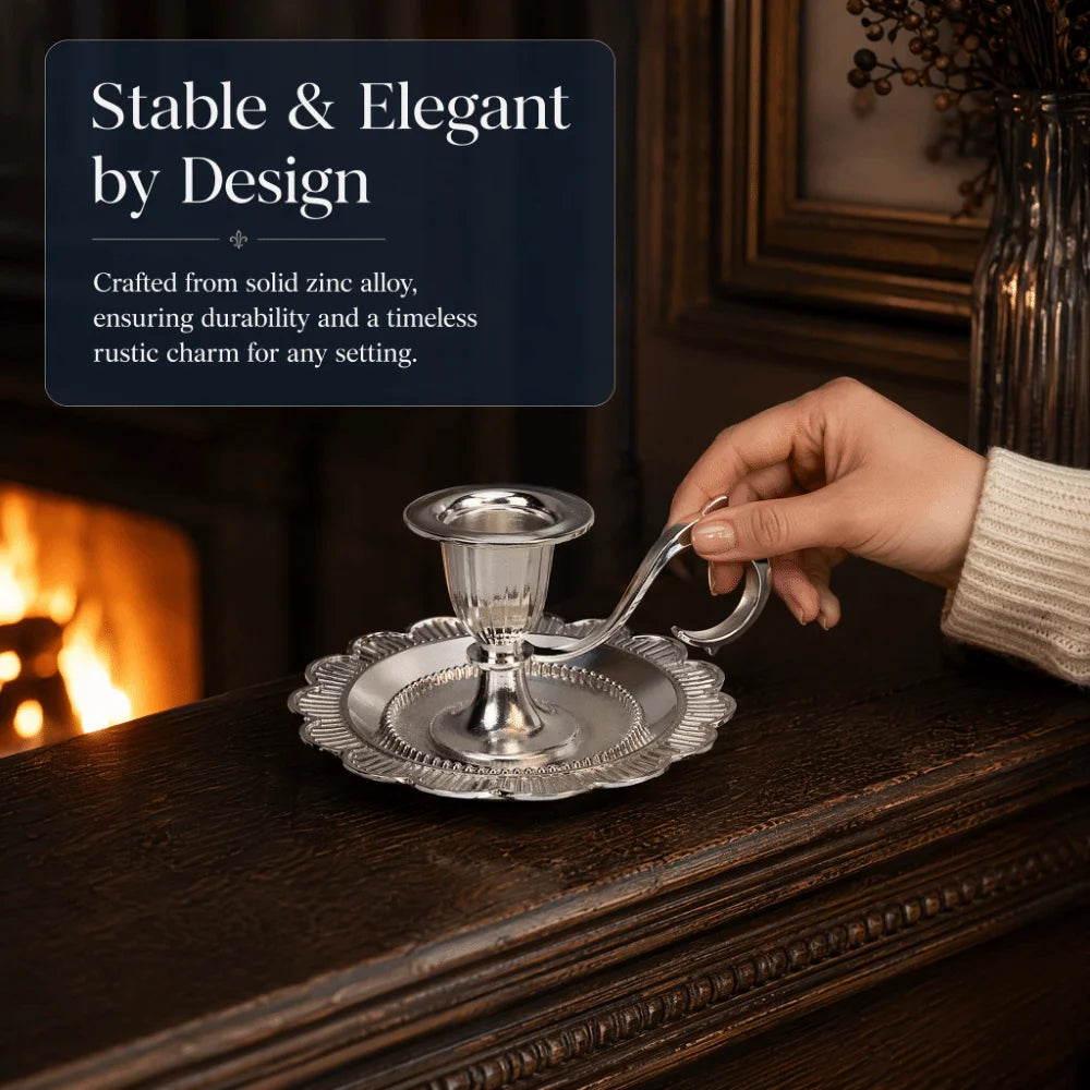 Zinc Alloy Handheld Candlestick Holder – European Retro Style Candle Holder Richie's