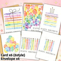 12 Watercolor Birthday Cards with Envelopes | Premium Paper Greeting Card Set Richie's 12 Pieces