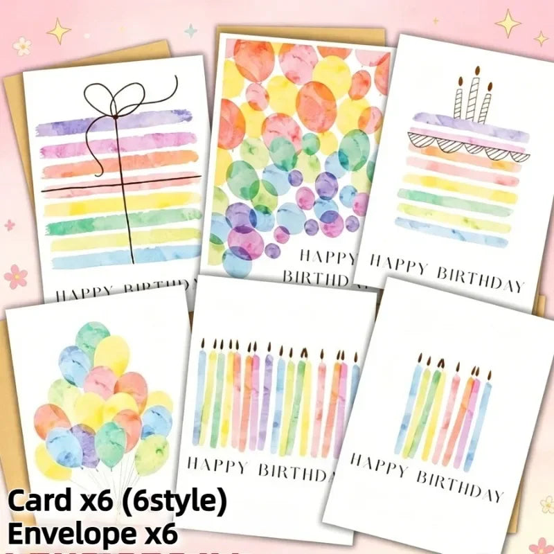 12 Watercolor Birthday Cards with Envelopes | Premium Paper Greeting Card Set Richie's 12 Pieces