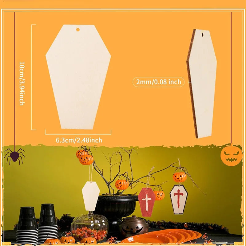 Unfinished Wooden Ghost Cutouts for DIY Crafts – 10 Pcs Wood Craft Cutouts Richie's