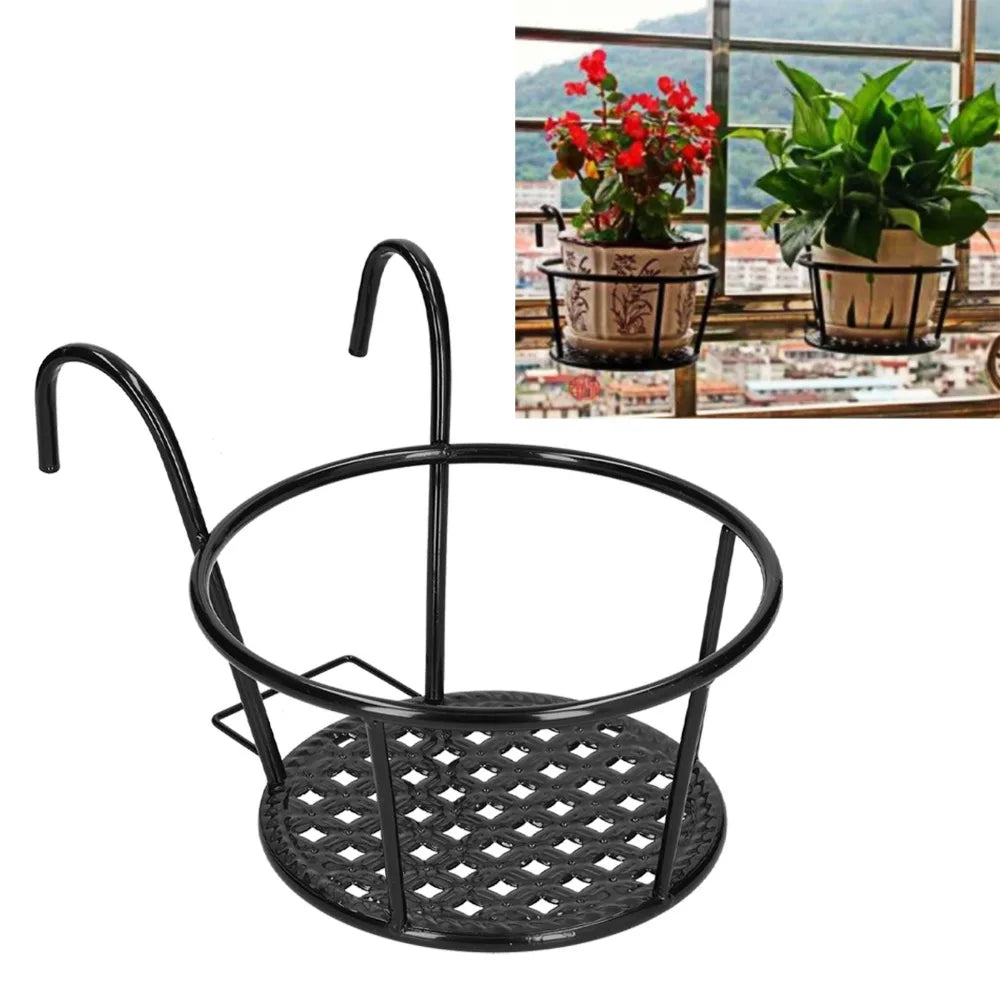Wrought Iron Hanging Flower Pot Rack – European Wall Mount Plant Pot Rack Richie's