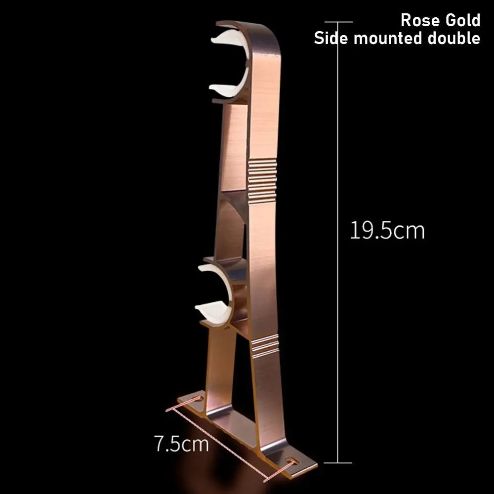 Aluminum Curtain Rod Bracket – Single & Double Hang Curtain Rod Bracket Richie's RoseGold-Side 2