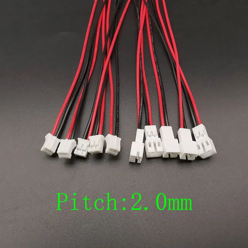 JST 2-Pin Connector Male Female – 1.25mm, 2.0mm & 2.54mm Pitch Wire Plug Connector Richie's