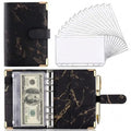 A6 PU Leather Budget Binder Marble Notebook Money Organizer Budget Binder Planner Richie's Black A6