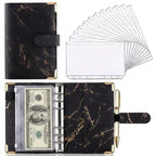 A6 PU Leather Budget Binder Marble Notebook Money Organizer Budget Binder Planner Richie's Black A6