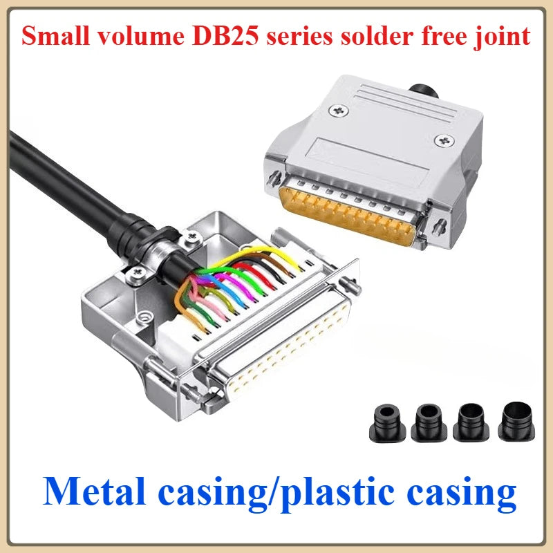 DB25 RS232 25-Pin Solderless Connector Male Female Metal Shell Serial Port Connector Richie's