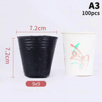 100 Pcs Plastic Seedling Nursery Pots & Plant Starter Cups Seedling Nursery Pots Richie's A3
