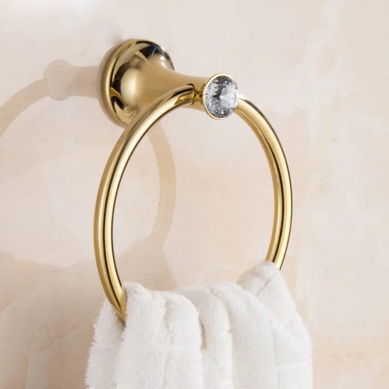 Gold Stainless Steel Wall-Mounted Round Towel Ring | HOBHE Bathroom Towel Ring Richie's