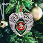 Angel Wings Christmas Ornament – Stainless Steel & Silk Keepsake Christmas Ornament Richie's B