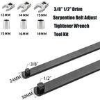 8-Piece Serpentine Belt Tensioner Tool Kit 3/8" & 1/2" Drive Automotive Tool Kit Richie's