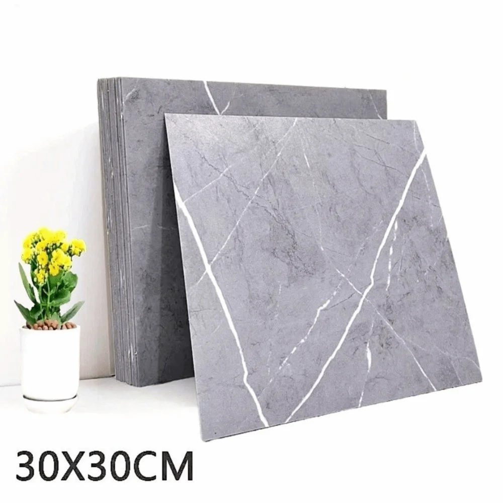 Self-Adhesive PVC Floor Tile 30x30cm Waterproof Marble Texture Peel & Stick Tile Richie's Style 8