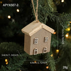 Wooden Christmas House Ornament – DIY Log Village Pendant Christmas Ornament Richie's B