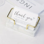 Marble Business Card Holder with Gold Metal Frame | Desktop Business Card Holder Richie's