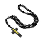 Wood Cross Prayer Bead Bracelet – Crucifix Charm Gift Cross Bead Bracelet Richie's A1