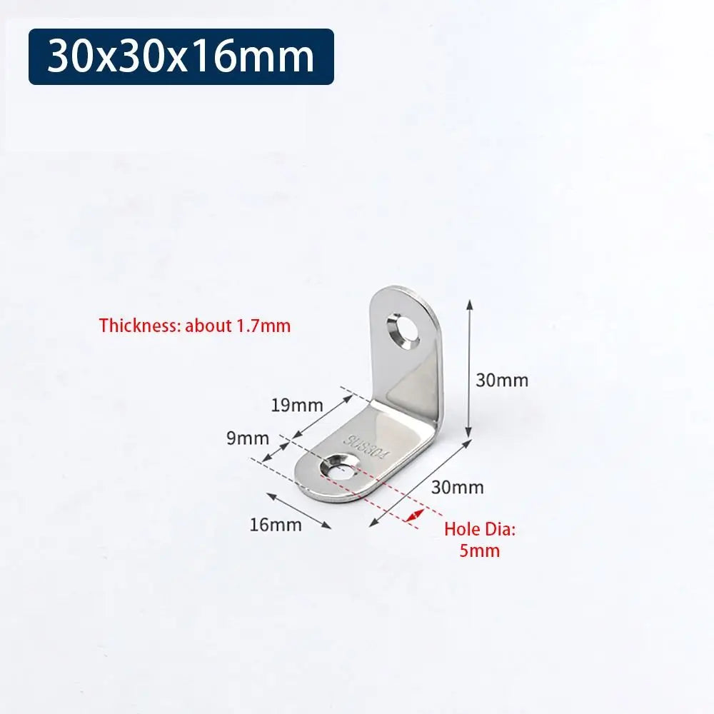 SUS304 Stainless Steel 90° Corner Bracket – Cabinet Furniture Brace Corner Bracket Richie's 30x30x16mm
