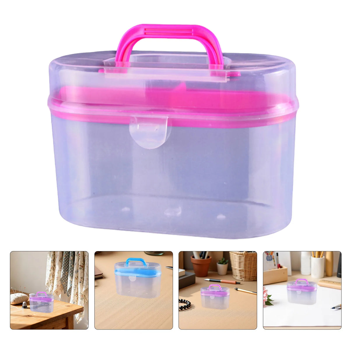 Portable Plastic Sewing Organizer Case – Snap Buckle & Handle Sewing Organizer Case Richie's Default Title
