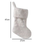 White Furry Christmas Stocking Plush Gift Bag Xmas Decoration Christmas Stocking Richie's