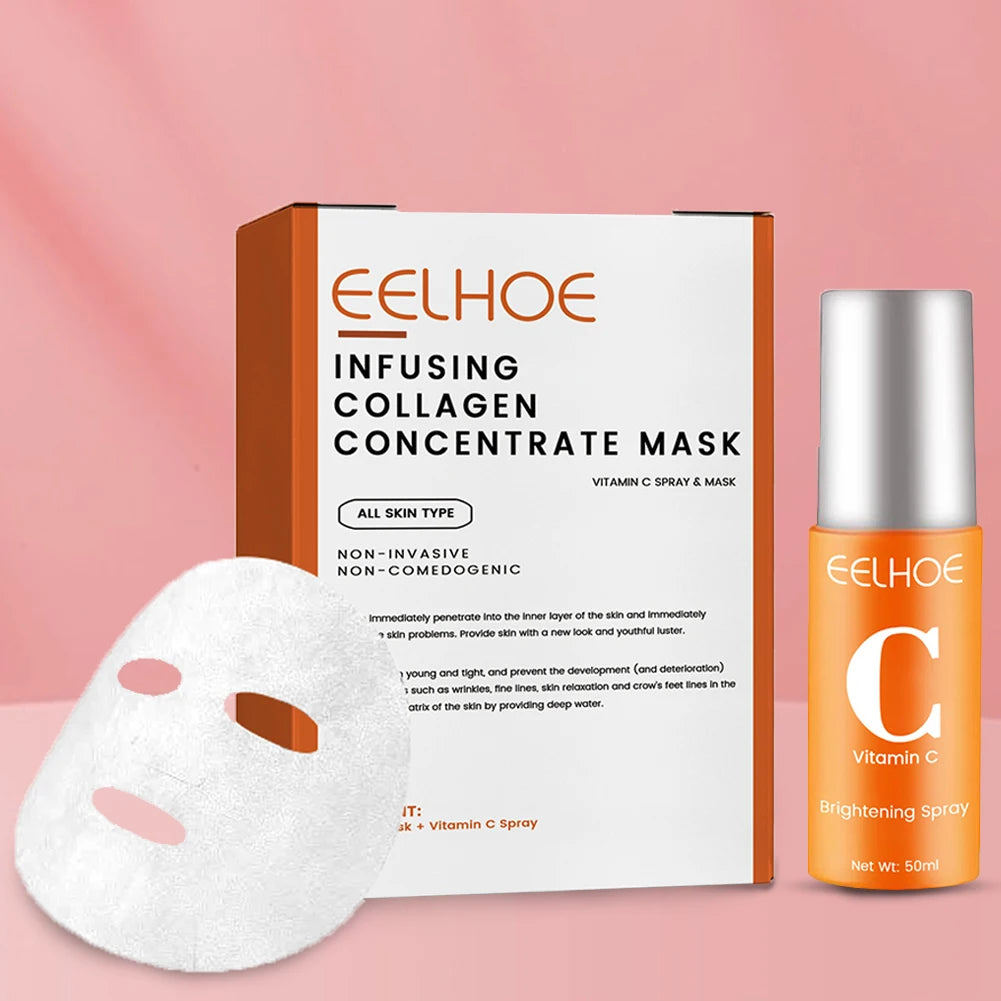 Eelhoe Collagen Face Mask & Vitamin C Spray Set | Moisturizing Face Mask Skincare Set Richie's
