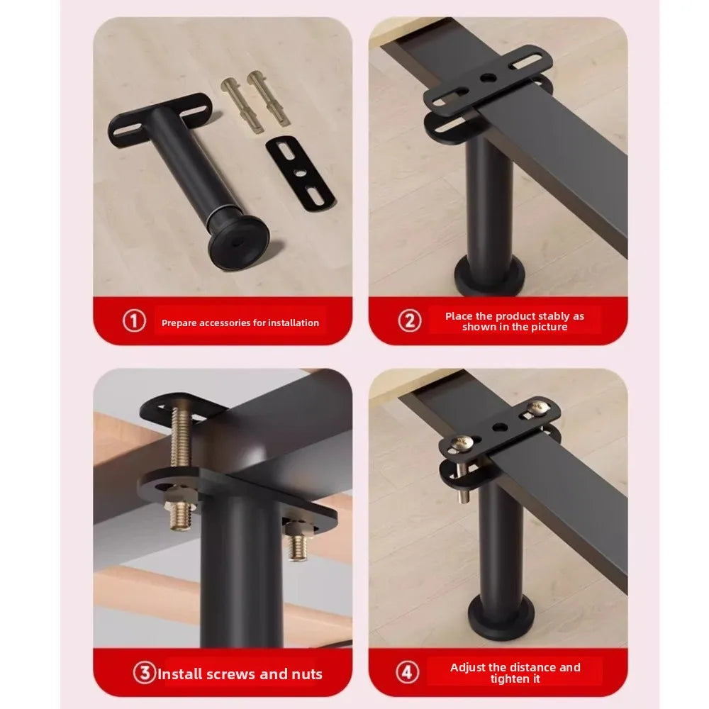 Adjustable Metal Bed Frame Support Legs – Heavy Duty Black Furniture Support Legs Richie's