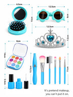 Girls Princess Pretend Makeup Play Set with Bag & Mirror Pretend Play Makeup Set Richie's