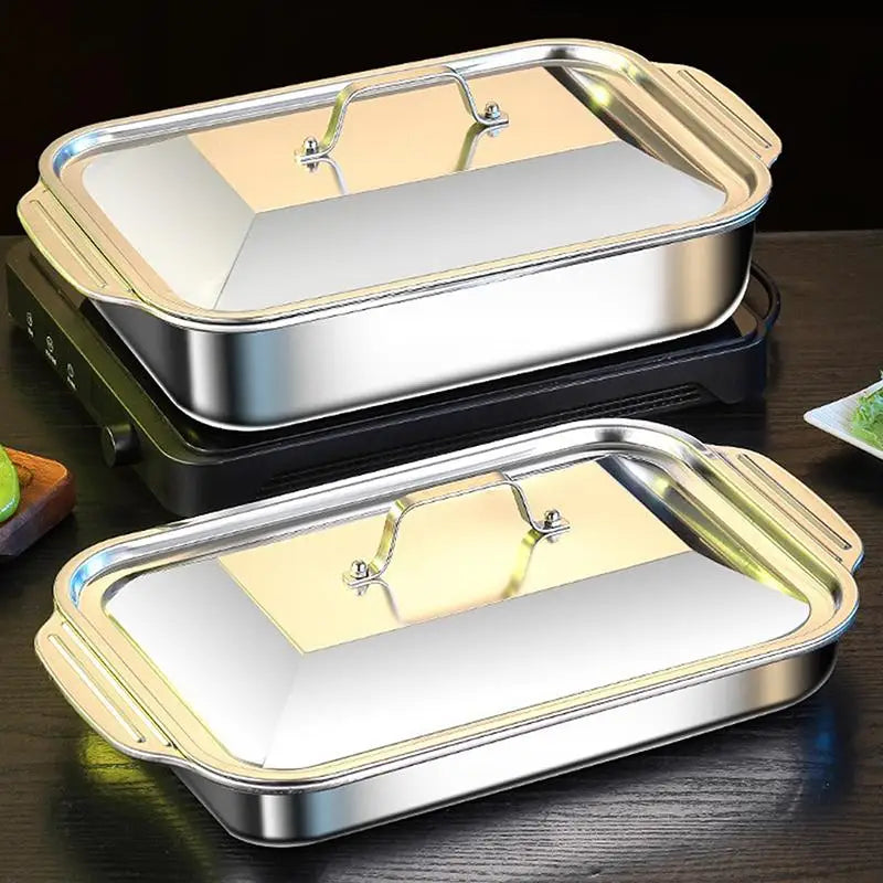 Stainless Steel Baking Pan with Lid – Roasting & Serving Dish Baking Pan Richie's