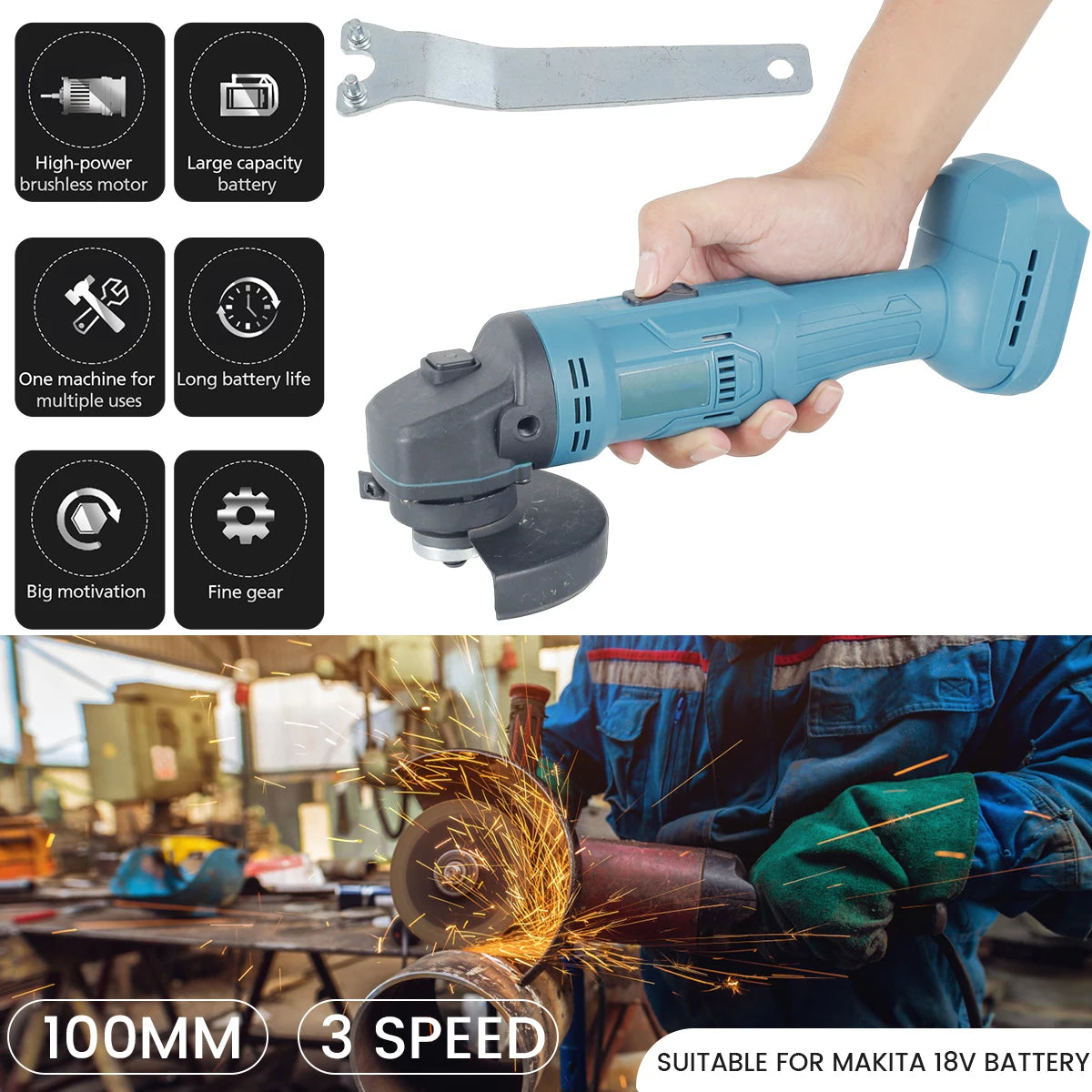 Toorise 100mm Brushless Cordless Angle Grinder – Makita 18V Cordless Angle Grinder Richie's