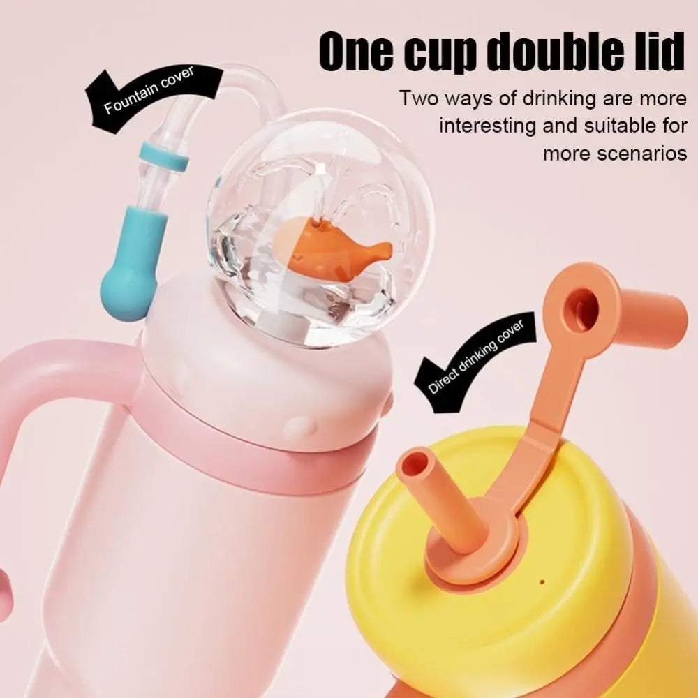 Whale Fountain Tumbler 710ml – Dual Lid Leak-Proof Kids Cup Kids Insulated Tumbler Richie's