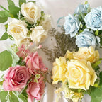 5-Head Silk Artificial Hydrangea Flowers – Lifelike Faux Bouquet Artificial Silk Flowers Richie's
