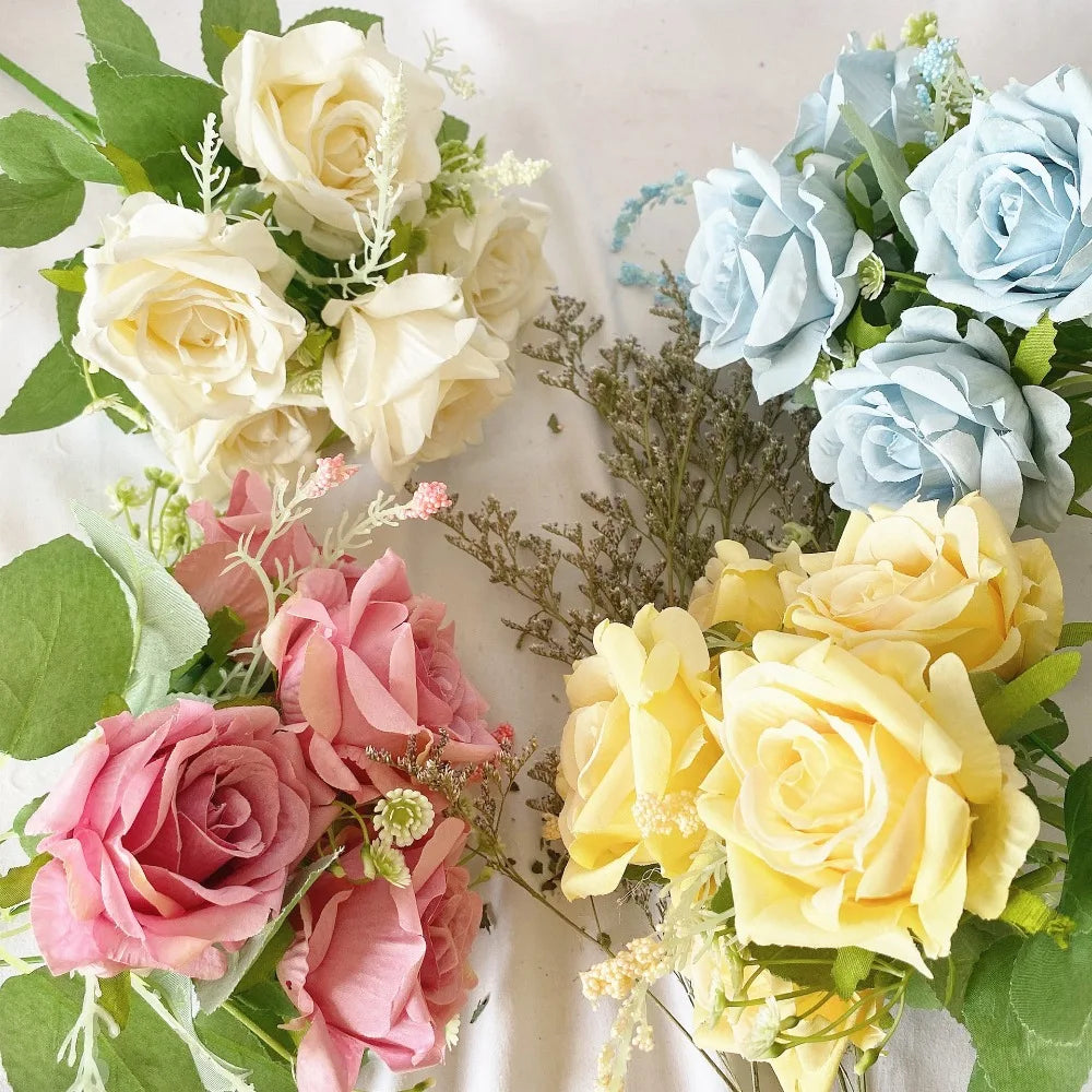 5-Head Silk Artificial Hydrangea Flowers – Lifelike Party Decor Artificial Silk Flowers Richie's