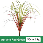 Realistic Artificial Cattail Grass Stem 50cm | Faux Plant Decor Artificial Plant Stem Richie's Autumn Red Green